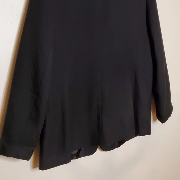 Black Boxy 80s Textured Vintage Blazer with Front Set In Pockets - Picture 8 of 11